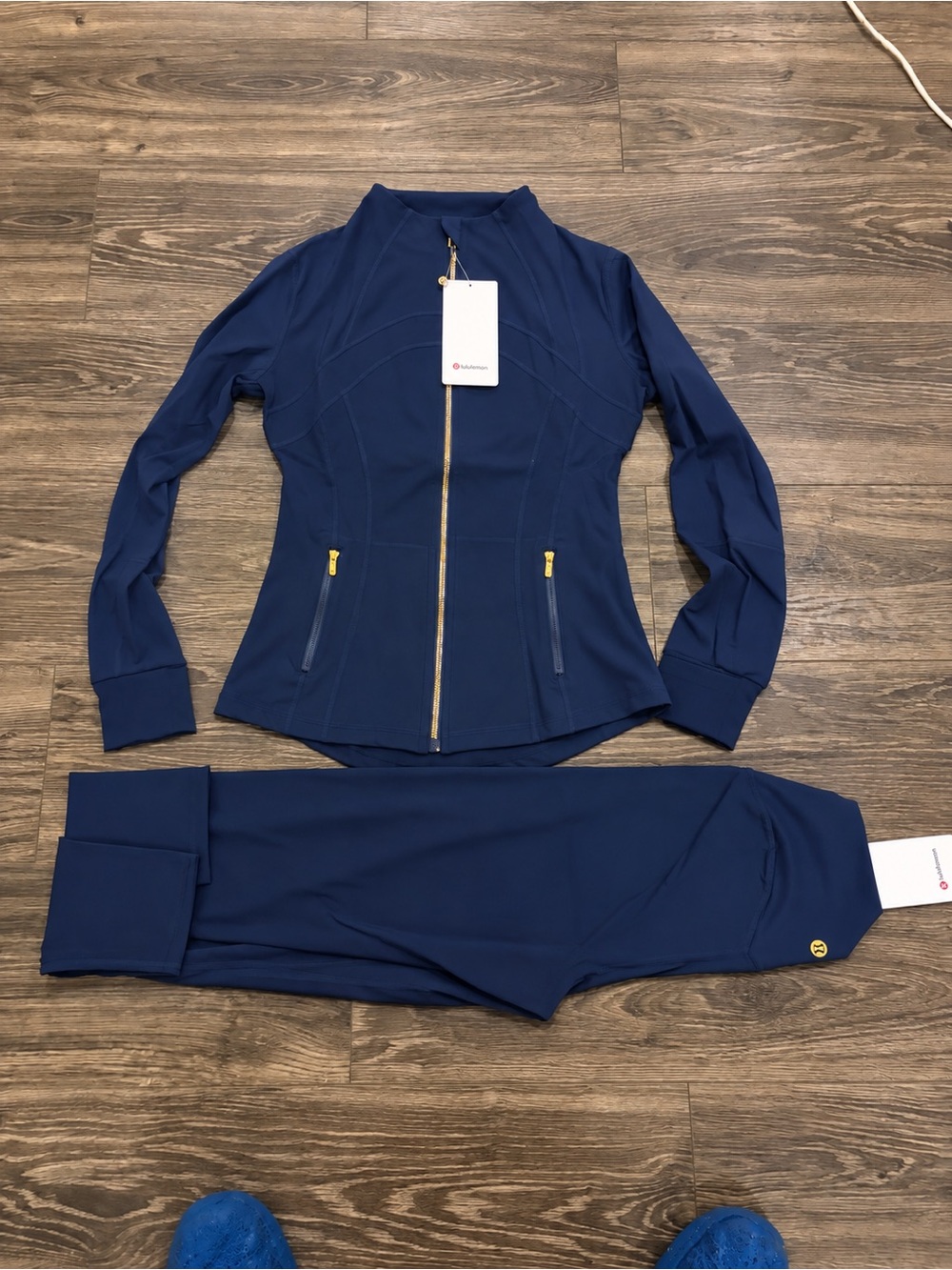 Lululemon Dark Navy Define Jacket Nulu Gold & Align Pant 25” Set Multiple sizes